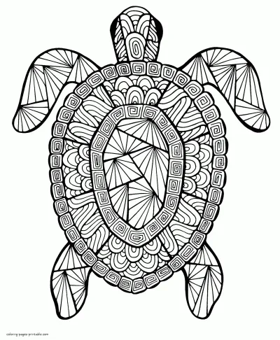 Turtle Free Coloring Page For Adults
