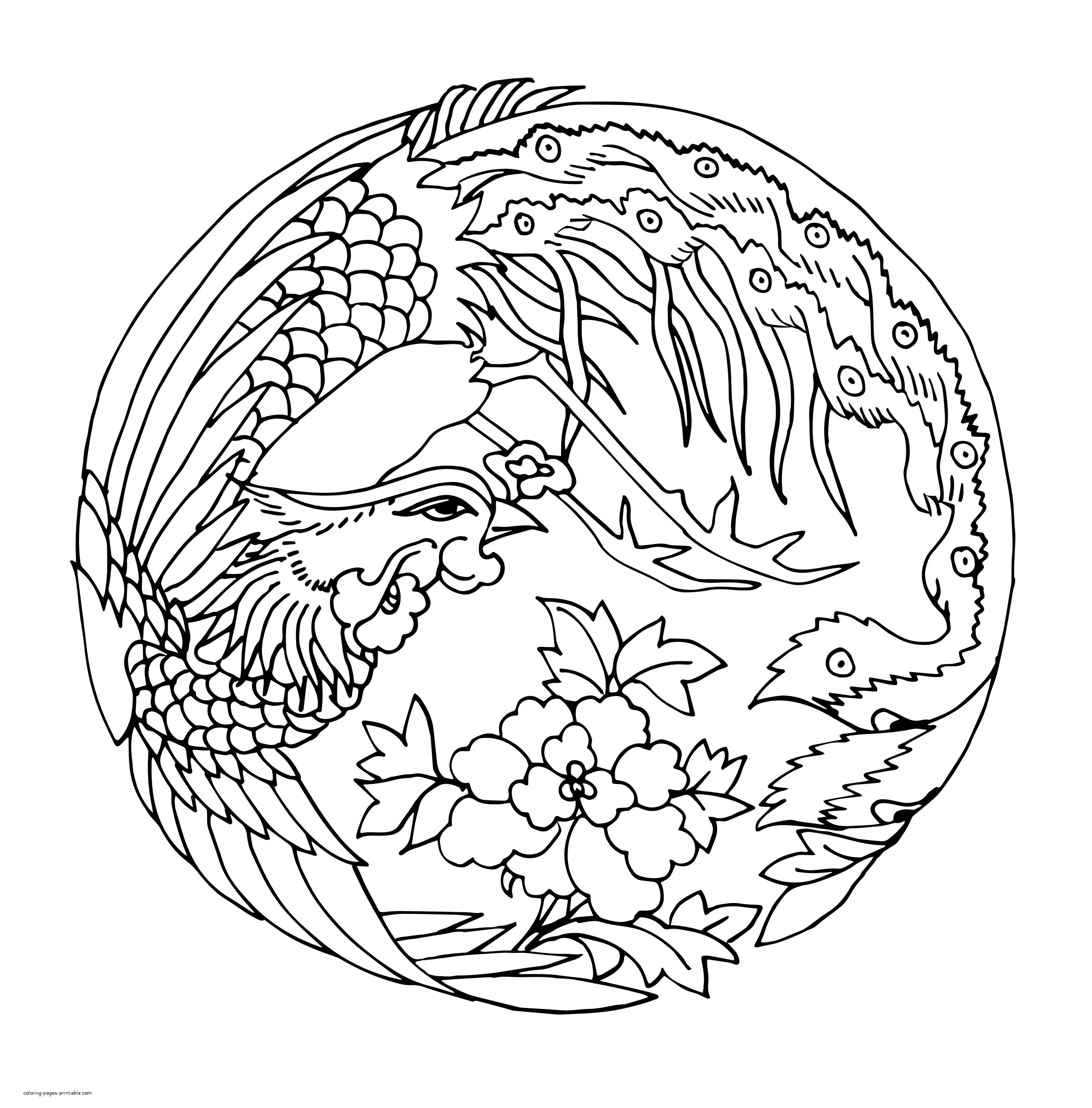 Coloring Pages For Adults - Firebird Coloring Pages For Adults Printable. A Firebird
