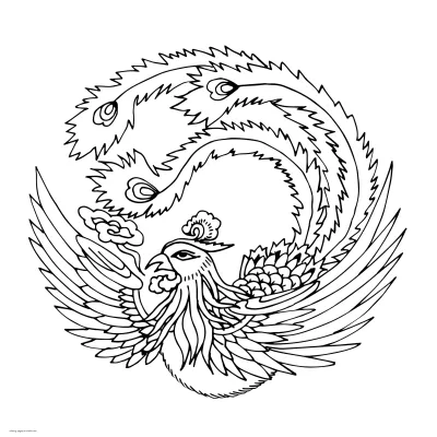 Firebird Coloring Page For Adults