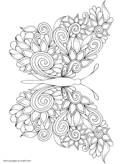 Cute Coloring Pages Butterflies For Adults