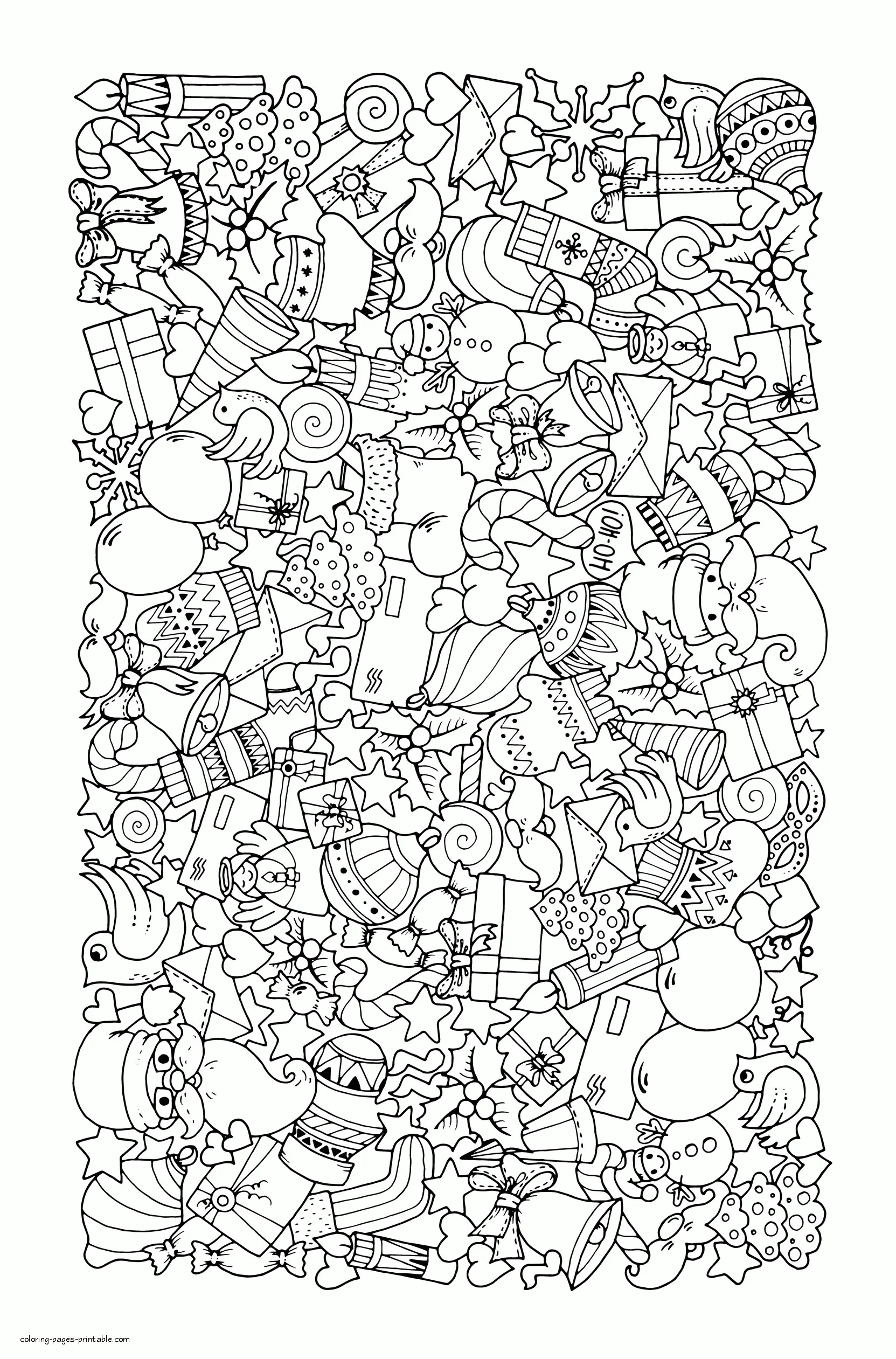 Christmas Doodle Coloring Sheet For Adults Christmas Doodle Coloring Sheet For Adults. Download it free