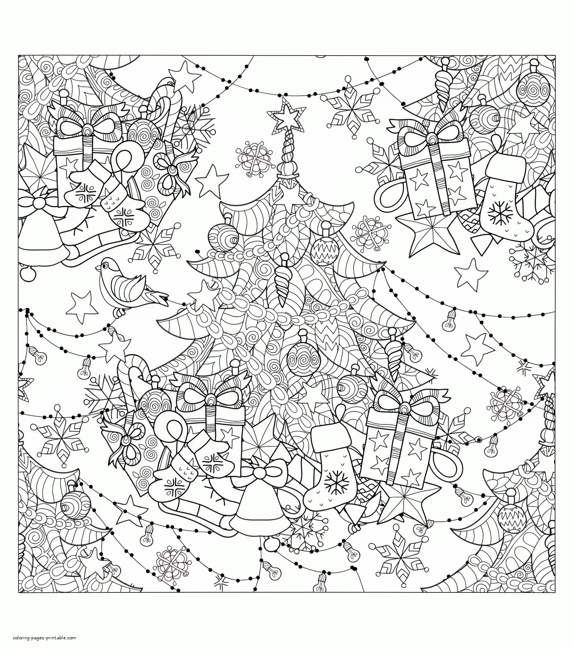 Christmas Tree Coloring Pages For Adults Christmas Tree Coloring Pages For Adults to print
