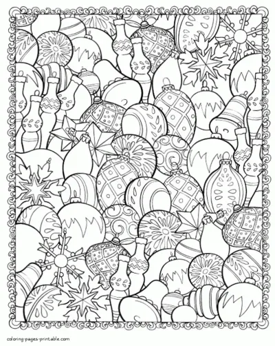 Christmas Coloring Pictures For Adults. Ornament for the festive