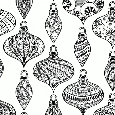 Free Printable Adult Christmas Coloring Pages with Ornament. Holiday images
