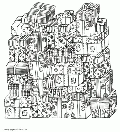 Christmas Gifts Printable Coloring Page