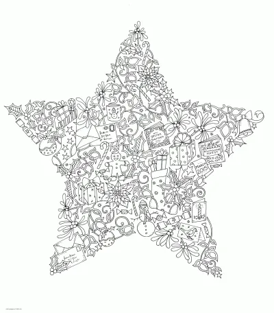 Christmas Coloring Pages For Adults Printable. Detailed picture