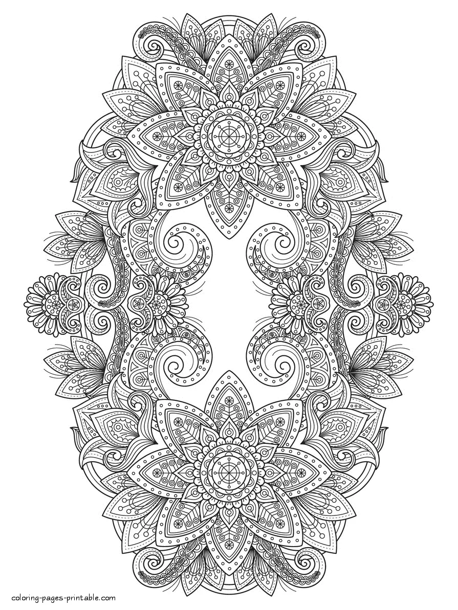 Difficult Adult Coloring Pages. Abstract Flowers Difficult Adult Printable Coloring Pages. Abstract Flowers