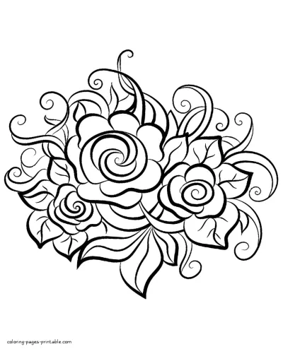 Colouring Pages For Adults. Roses Pictures