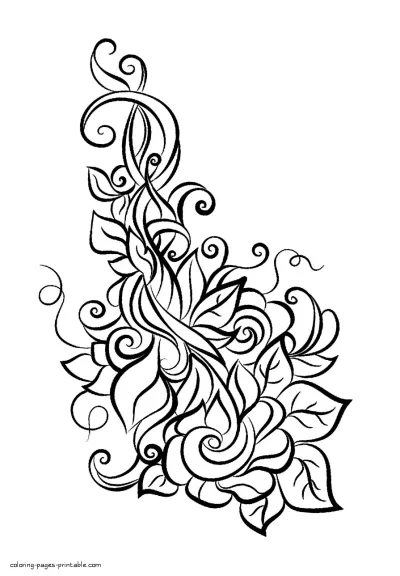 Large Flower Coloring Page For Adults