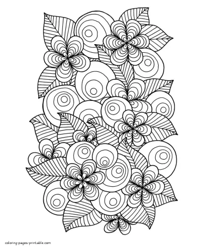 Flowers Coloring Sheets. Free Printable Book For Adults