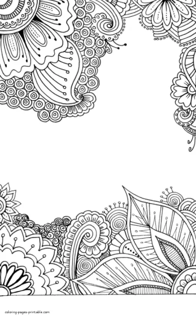 Printable Adult Coluring Page For Free. Flowers