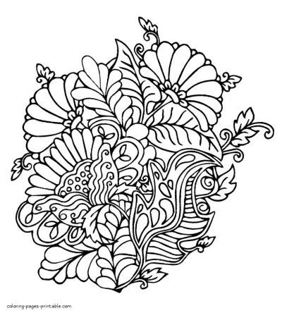 Lot Of Free Printable Flower Coloring Pages For Adults