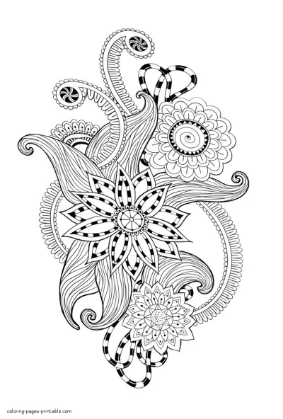 Coloring Sheets For Adults Flowers. Print Free