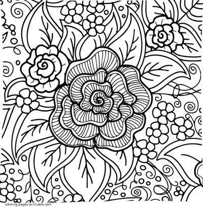 Free Flower Coloring Pages To Print For Adult People