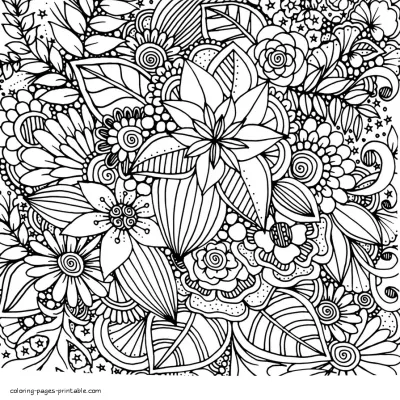 Laborious Flower Coloring Page For Adult