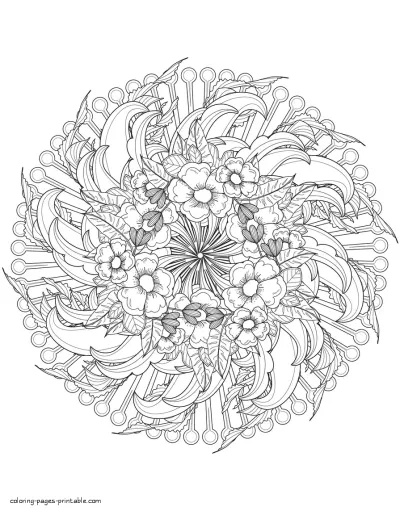 Flower Mandala Coloring Book For Adults
