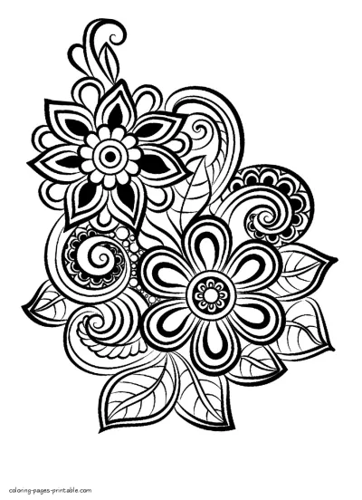 Cute Coloring Pages Of Flowers For Adults Free