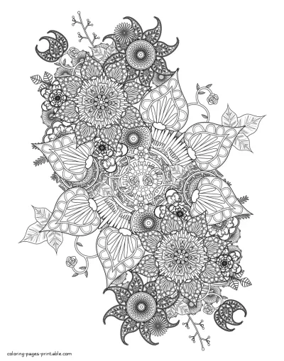 Pretty Flower Coloring Pages Difficult