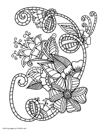 Printable Garden Flowers Coloring Book For Kids And Adults