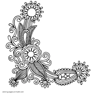 Adult Flower Pattern Coloring Sheet
