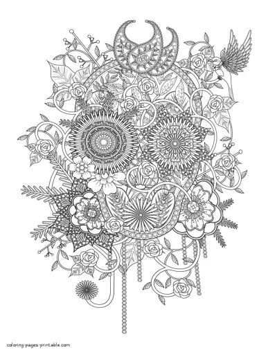 Difficult Skull Coloring Pages Free