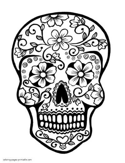 Sugar Skull Coloring Pages For Adults
