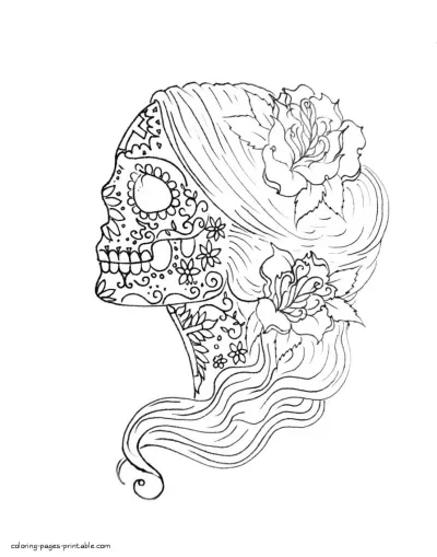 Adult Coloring Pages Sugar Skulls That You Can Print
