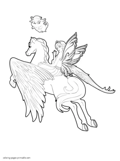 Barbie Mariposa and The Fairy Princess printable coloring pages