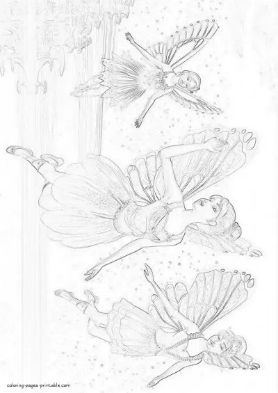 Mariposa Barbie & The Fairy Princess coloring pages to print