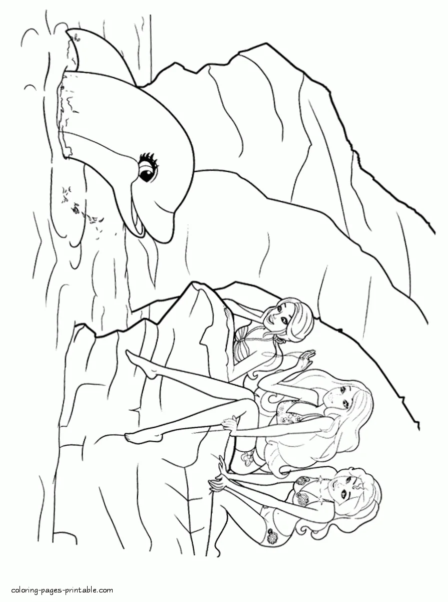 Coloring pages for girls. Barbie in a Mermaid Tale 10 Barbie in a Mermaid Tale animation coloring page