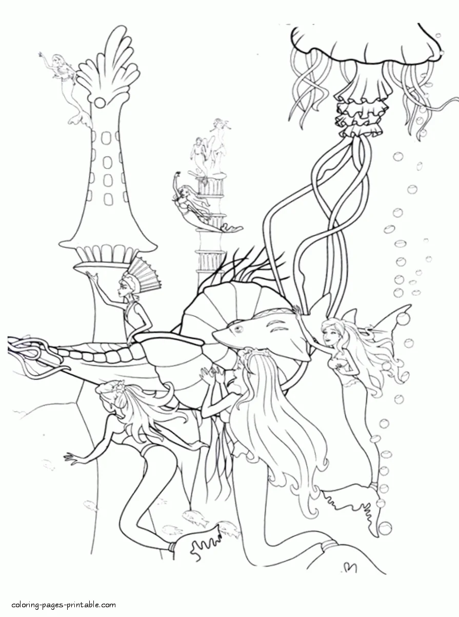 Barbie Mermaid Tale doll coloring pages 34 Barbie Mermaid Tale doll coloring page