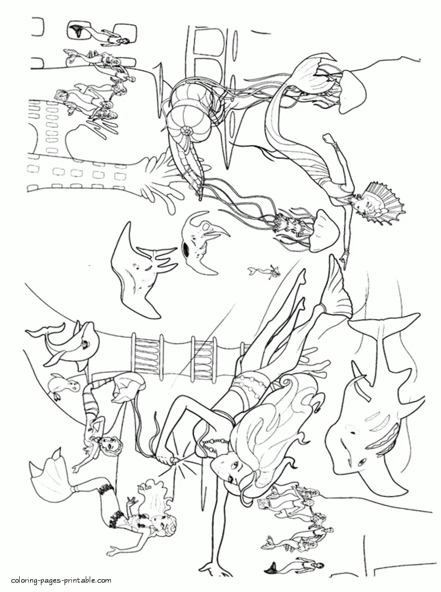 Free Barbie in a Mermaid Tale printable coloring pages 38 Free Barbie in a Mermaid Tale printable coloring pages for a girl