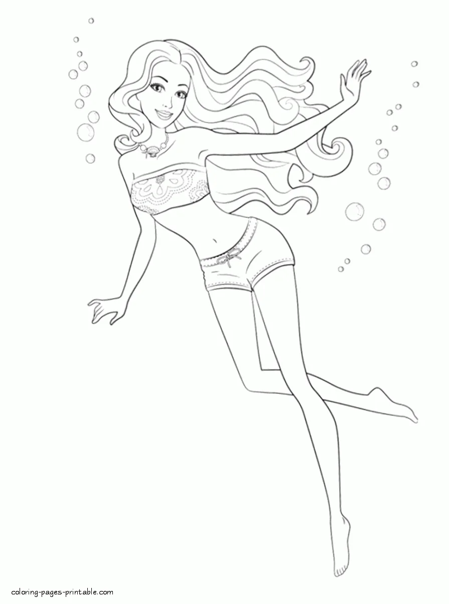 Barbie in a Mermaid Tale colouring pages 5 Barbie in a Mermaid Tale colouring pages under water