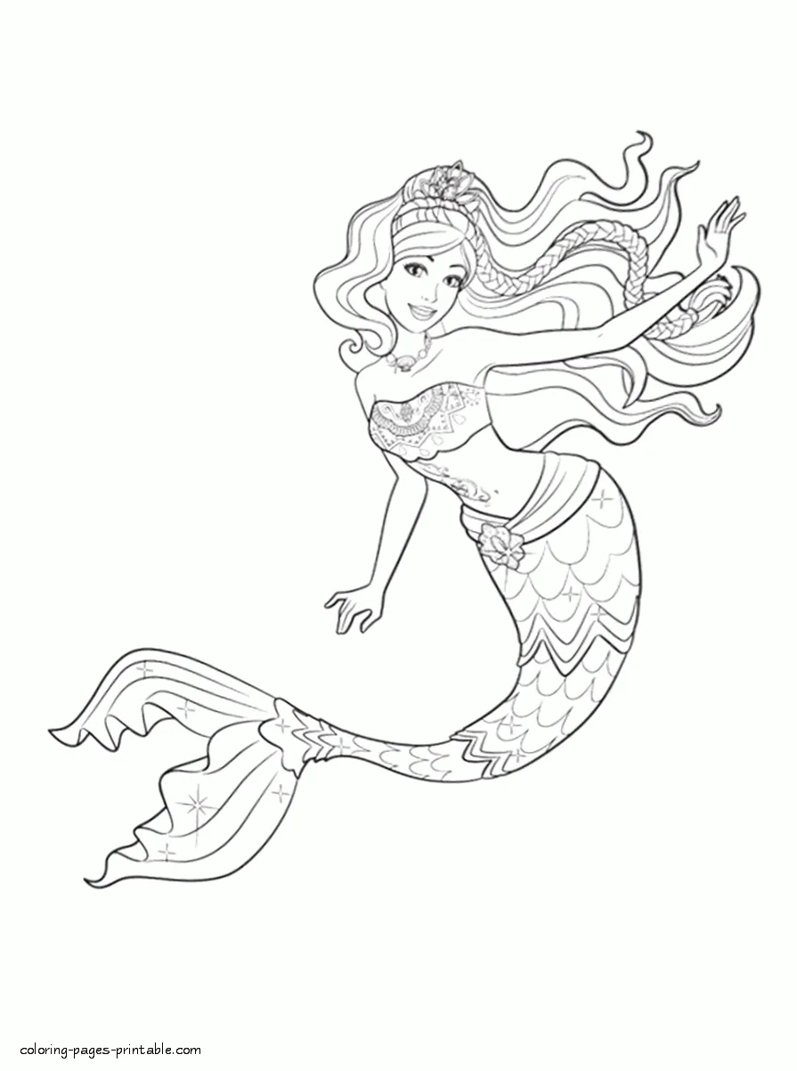 Barbie in a Mermaid Tale coloring pages for free 6 Barbie Mermaid coloring page