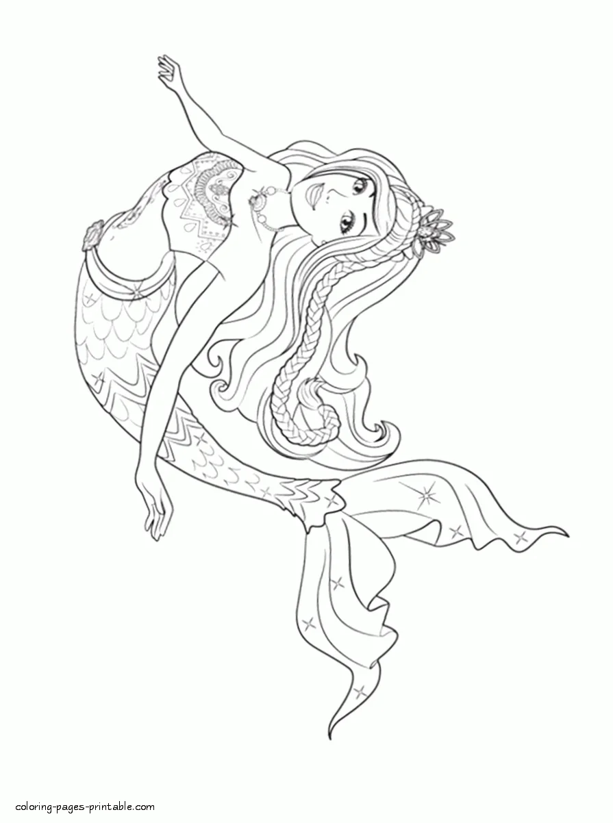 Barbie in a Mermaid Tale coloring pages to print 7 Barbie Mermaid printable coloring page