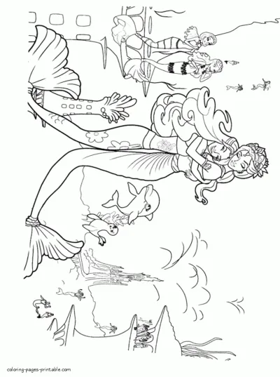 Print Barbie in a Mermaid Tale coloring pages for free