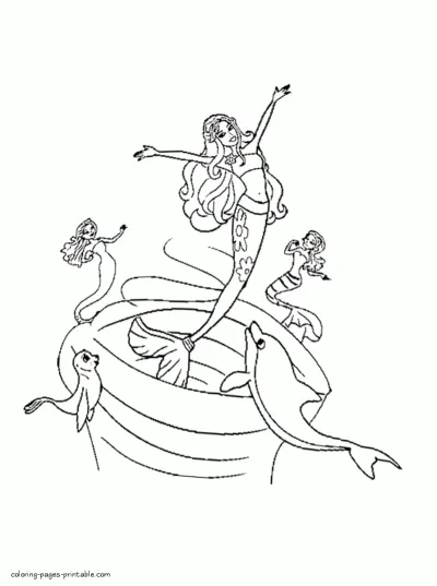 Barbie in a Mermaid Tale. Cartoon printable coloring pages