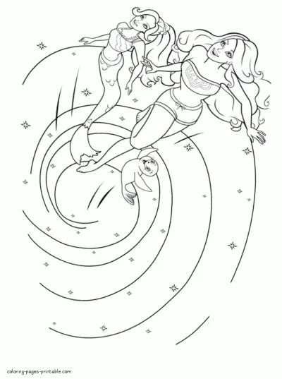 Coloring pages of a Mermaid Tale and Barbie