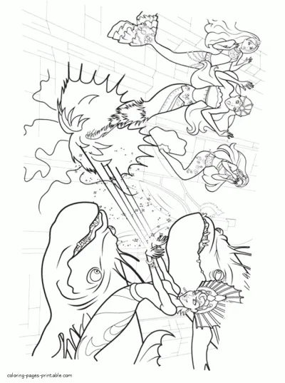 Free coloring pictures of Barbie in a Mermaid Tale