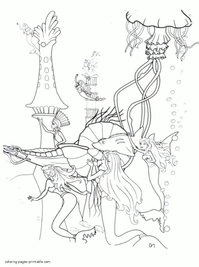 Barbie Mermaid Tale doll coloring page