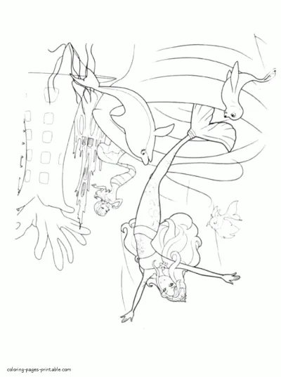 Coloring pages about Barbie. Mermaid Tale movie