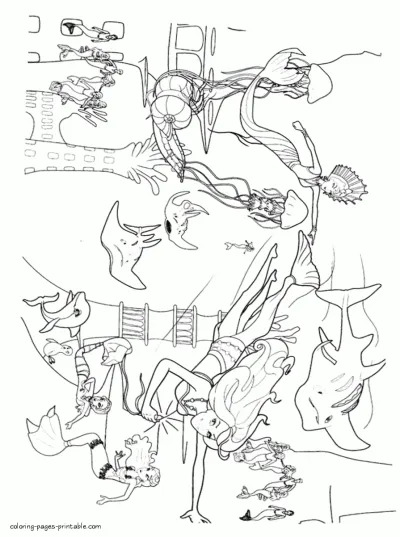 Free Barbie in a Mermaid Tale printable coloring pages for a girl