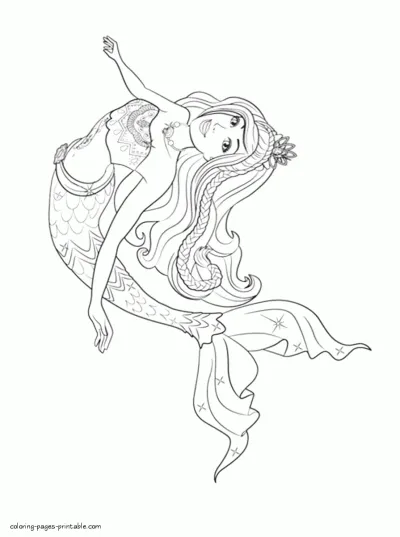 Barbie Mermaid printable coloring page