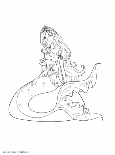 Mermaid coloring pages. Barbie