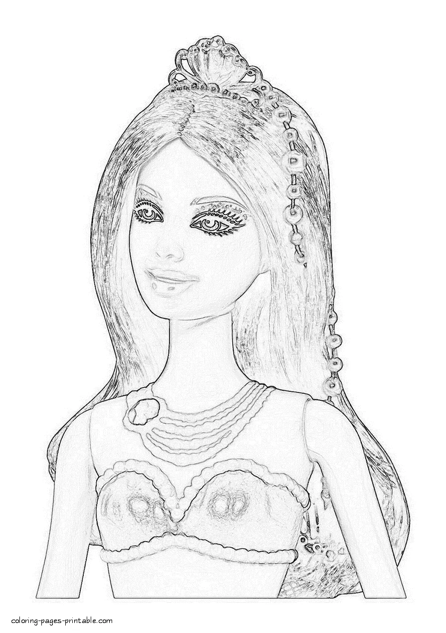 Barbie Pearl coloring pages Barbie Pearl coloring pages for princesses