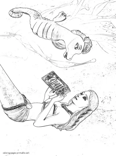Barbie The Pearl Princess coloring pages for kids