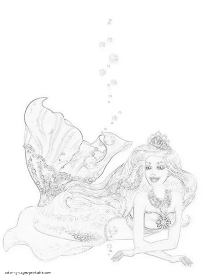 Barbie Pearl Princess coloring sheets for girls