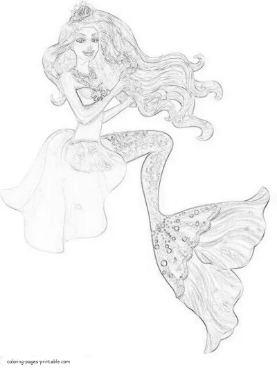 Barbie The Pearl Princess printable coloring book