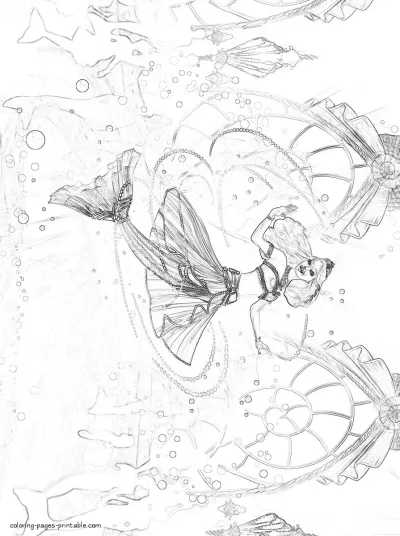 Free Barbie The Pearl Princess coloring pages for a girl