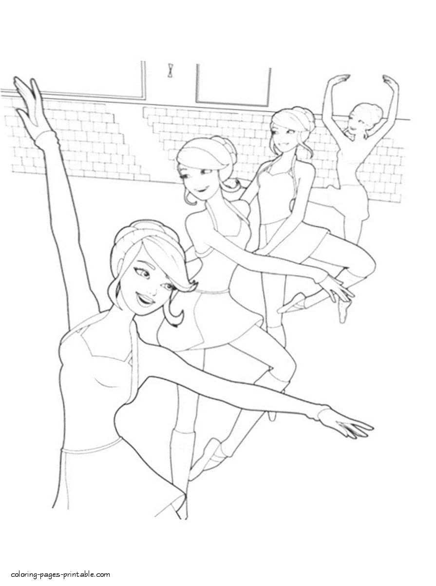 Barbie in The Pink Shoes printable coloring pages 4 Barbie in The Pink Shoes printable coloring pages
